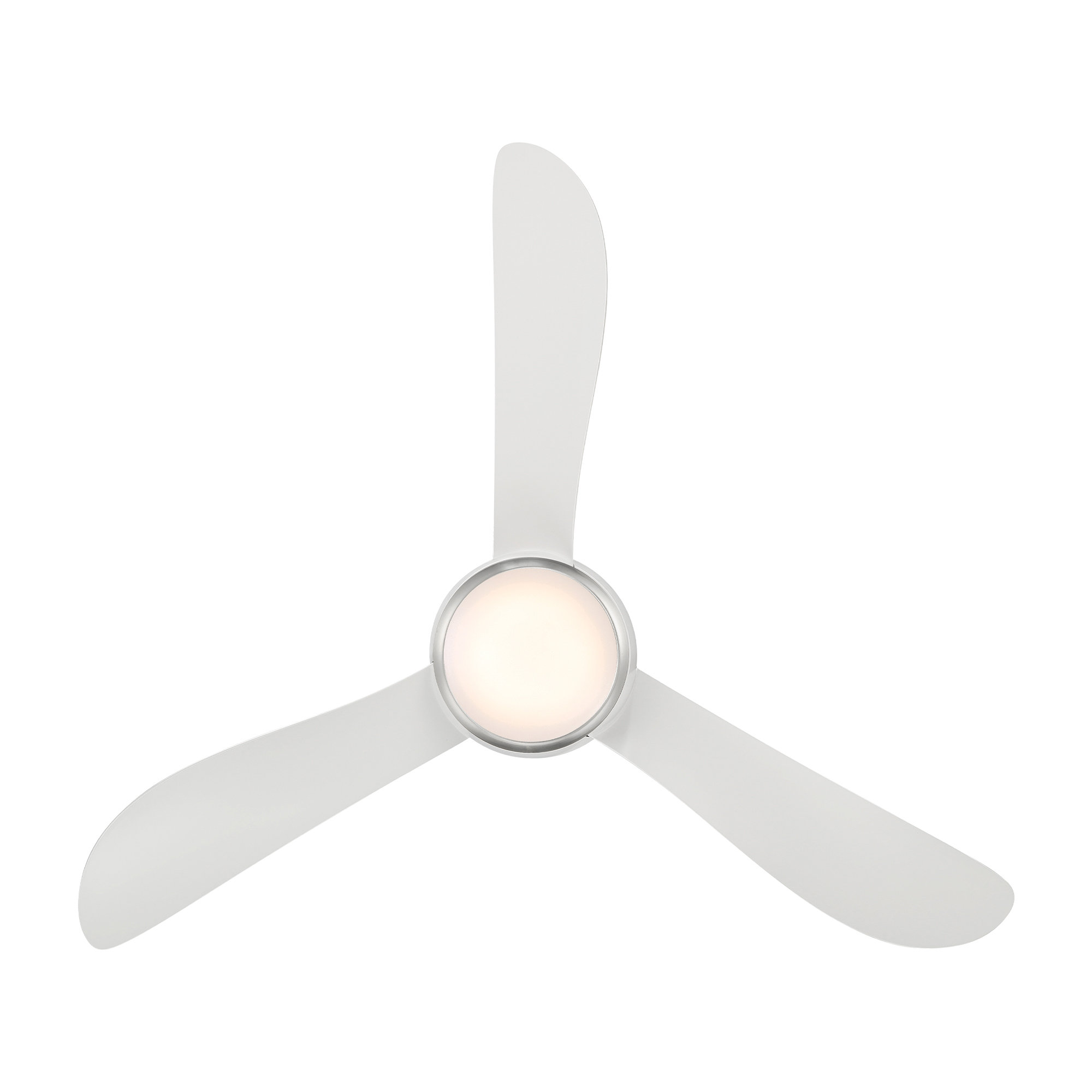 Corona 3 - Blade Outdoor/Indoor Smart Flush Mount Ceiling Fan with Remote Control and Dimmable LED Light Kit Included , 44"