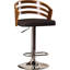 Tabouret de bar pivotant à dossier moderne en bois avec coussin