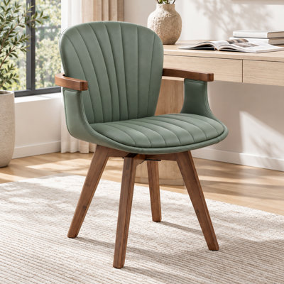 Chaise de salle à manger pivotante en faux cuir Donato