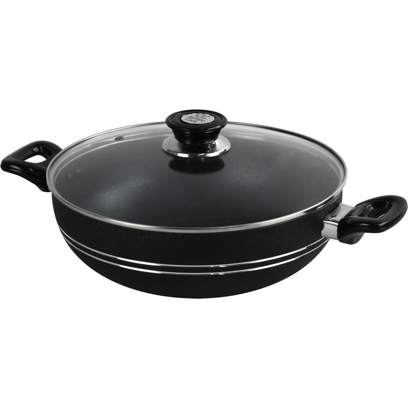 Sterling Ventures Non-Stick Aluminum Wok, Black