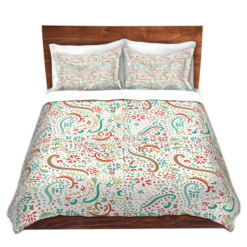 Ensemble de housse de couette spring fleurs, 1 housse simple + 1 taie standard