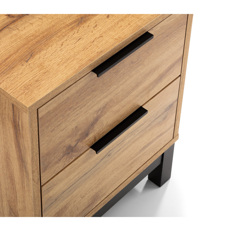 Yonkers 45cm W Bedside Table, Brown