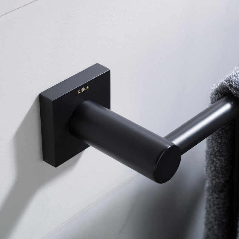 Barre à serviettes murale 10,5 po Ventus, Noir mat