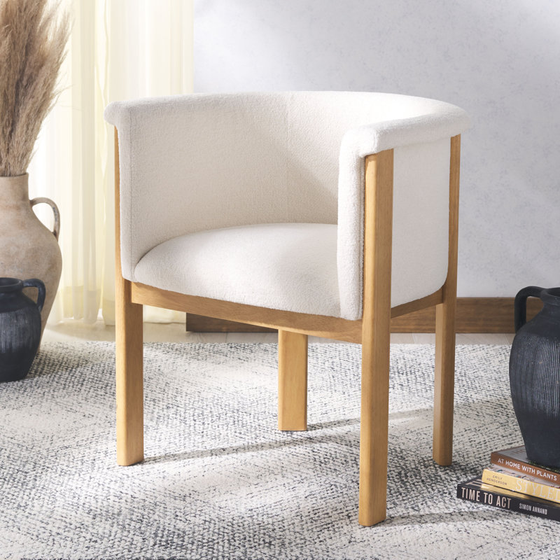 Foix 17.7'' H Boucle Upholstered Beech Armchair