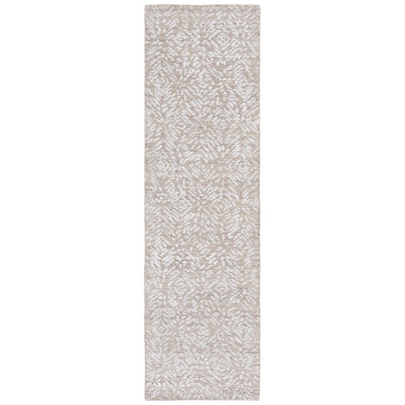 Anchondo 620 Hand Tufted Wool/Viscose/Cotton Abstract Indoor Use Only Rug in Beige/Ivory, Runner 2'3" x 8'