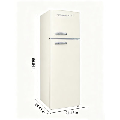 Frigidaire 10 Cu. Ft. Top Mount Retro Refrigerator, Apartment Size Compact Fridge, Cream