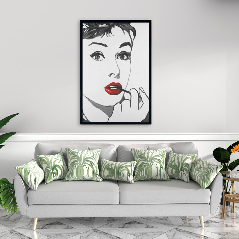 Toile encadrée de style Audrey Hepburn | Décoration intérieure, H 37,25 po x l 25,25 po