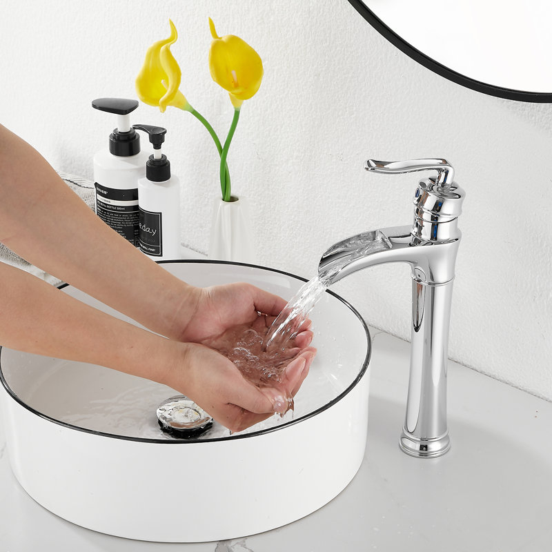 Vessel Sink Faucet Single-handle Bathroom Faucet with Drain Assembly, Polished Chrome