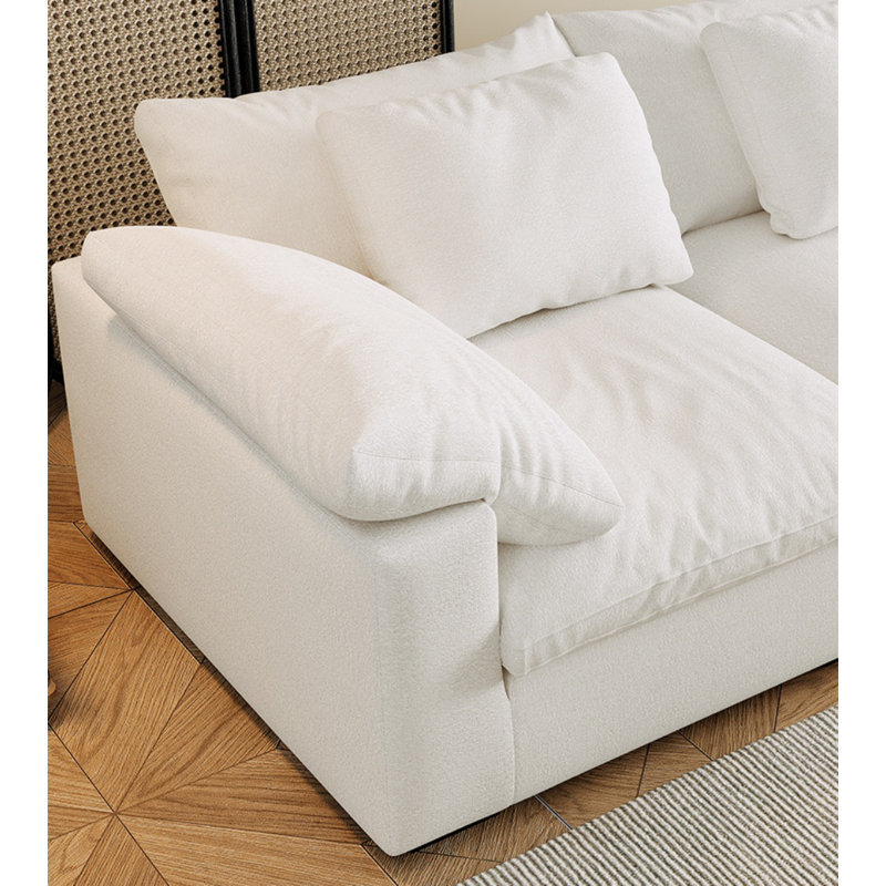 Canapé moderne blanc simple, H 31,49 po x l 133,85 po x P 46,85 po