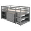 Lit mezzanine robuste avec bureau pratique et armoire roulante portative - gris pour chambre à coucher-130079171
