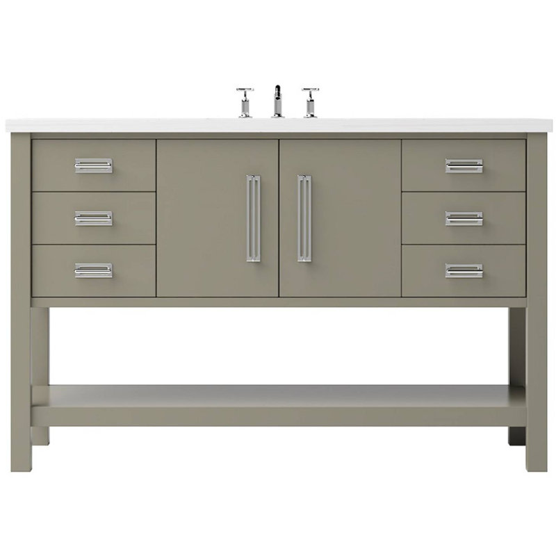 Kiawah Single Extra Wide Bath Vanity, French Olive, 48", Polished Chrome