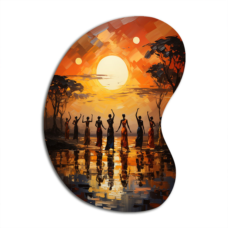 Tionnie - Art mural africain asymétrique, reproduction de sculpture murale en métal de forme unique, H 31 po x l 22 po