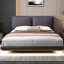 Lit plateforme tapissier gris, capteur, 2 dossiers, grand lit avec dossier gris, caractéristique-55744954-55744952