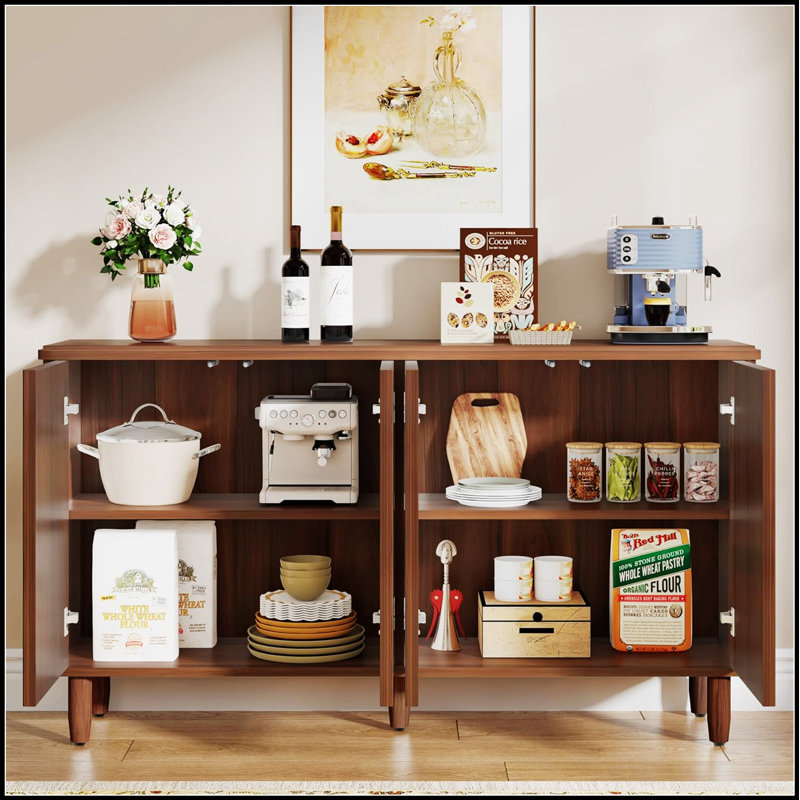 59.74 Inch Modern Rustic Buffet Sideboard Cabinet With Spacious Storage, Perfect For Stylish And Functional Home Decor