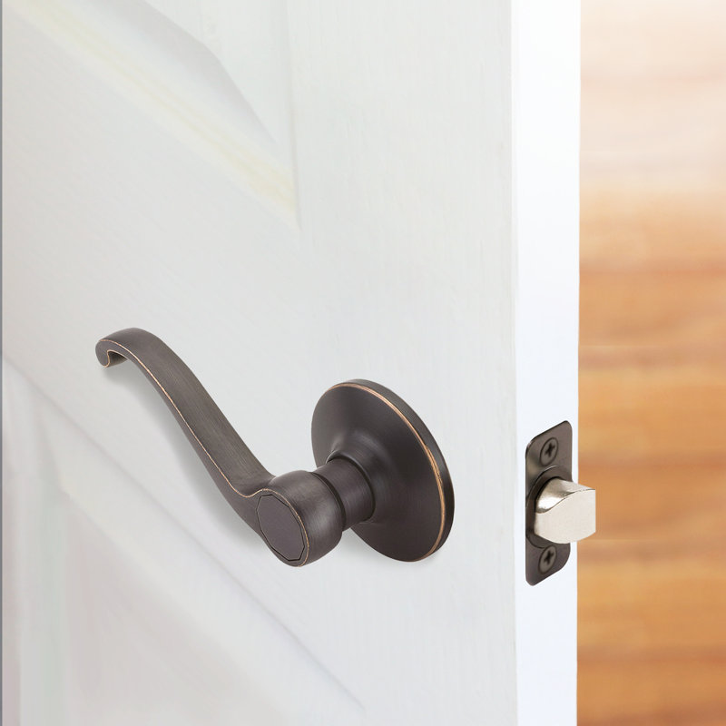 Scroll Lever Passage Door Lever, Oil Rubbed Bronze, 2-Way Latch
