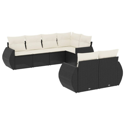 Vidaxl Garden Sofa Set PE Rattan, Powder-Coated Steel