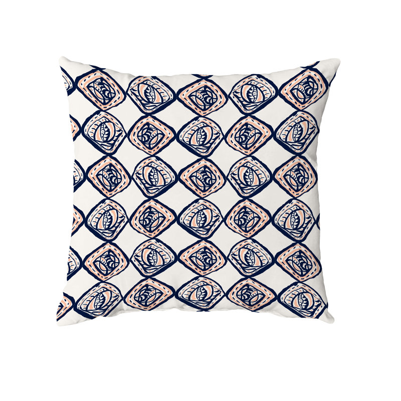 Housse et insert de coussin extérieur d'extérieur, 20 po X 20 po, Bleu marine / Orange