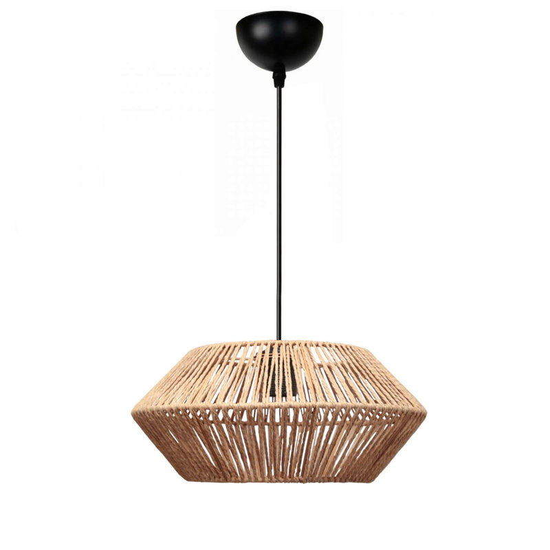 Lustre réglable élégant, structure en métal, hauteur de 20 à 31,5 pouces | Plaque de base de 4,5 po, capuchon de 12,6 po | Douille E27 de 40 W maximum (ampoule non incluse) | Finition naturelle élégante pour un décor moderne, indice de protection IP20