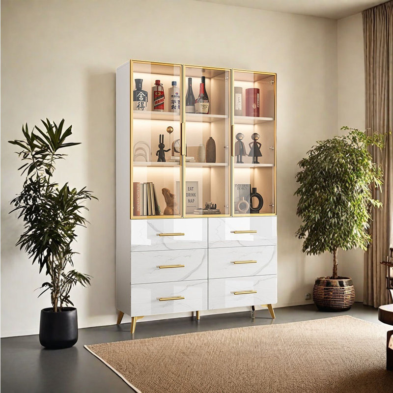 Norik, Blanc / or, (3 tablettes) H 70,87 po x l 35,43 po x P 15,75 po