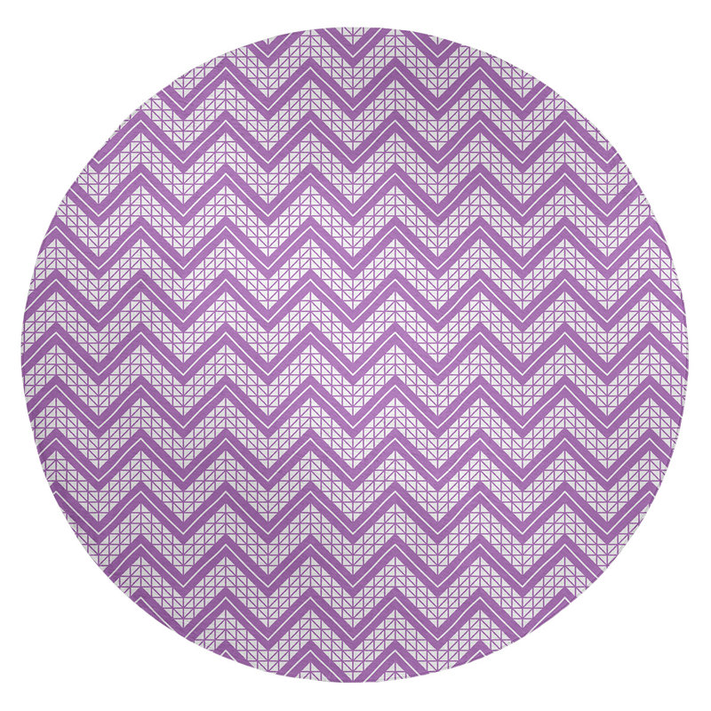 Chenille Chevron Indoor Rug, Round 5'