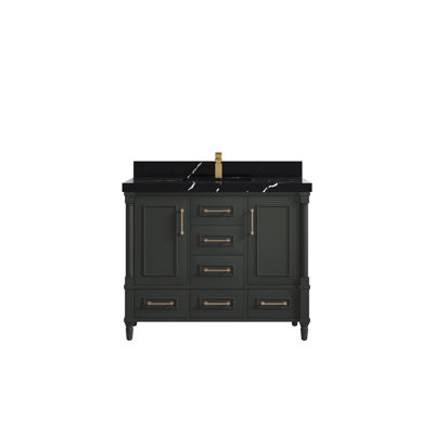Aberdeen 42'' Single Bathroom Vanity with Quartz Top