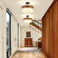 Plafonnier semi-encastré rustique de style ferme à une lumière, en forme de tambour, idéal pour un corridor, une entrée, un porche ou une cuisine.-30517971