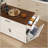 46" Kitchen Island on Wheels with Storage & Power Outlet – White