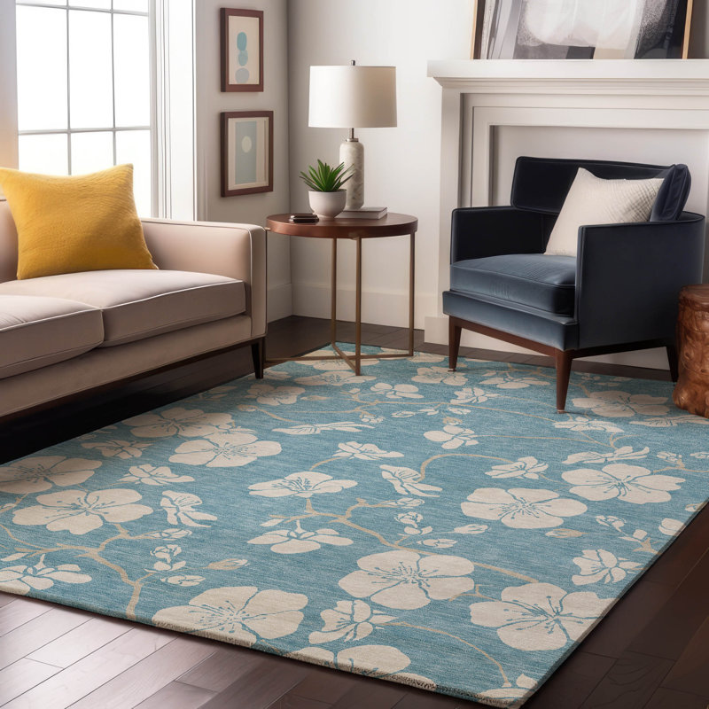 Premium Machine Washable Diskin AMF1032 Floral Rug, Rectangle 10' x 14'