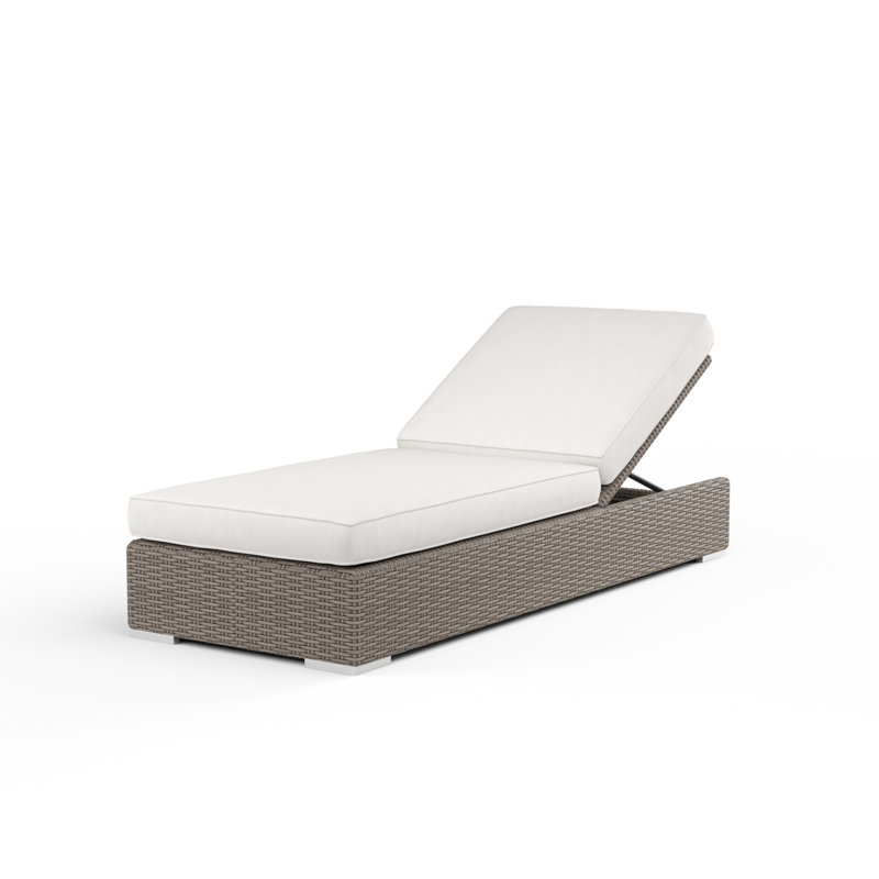Chaise longue inclinable avec coussin Nassau, Toile lin Sunbrella®