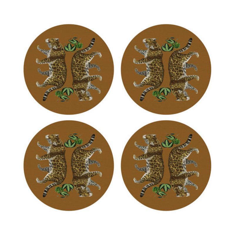 Leopard Seeing Double Pebble 16" Vinyl Placemat, Safri