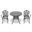 Ensemble de 3 meubles de patio en fonte d'aluminium avec coussins beiges-259813264