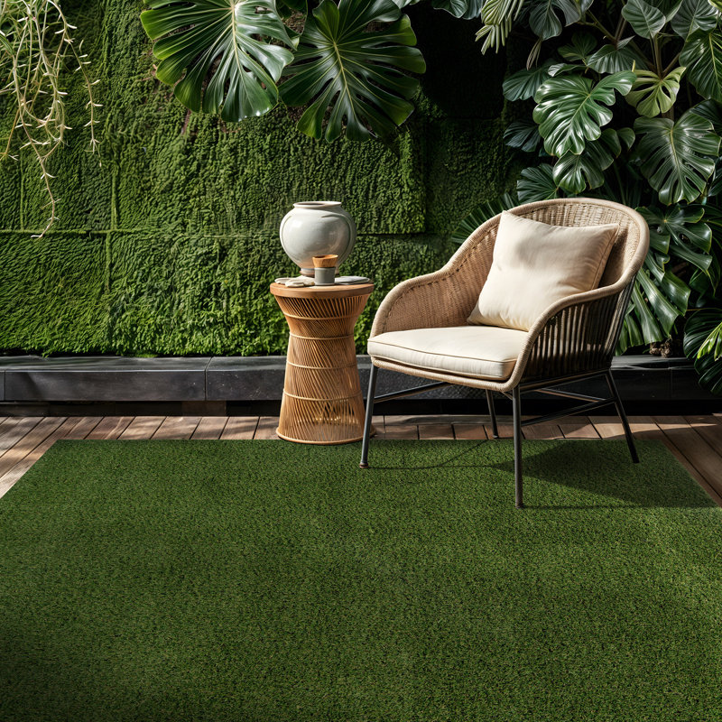 Tapis de gazon artificiel intérieur / extérieur - gazon extra-dense de qualité supérieure, 8' x 12'