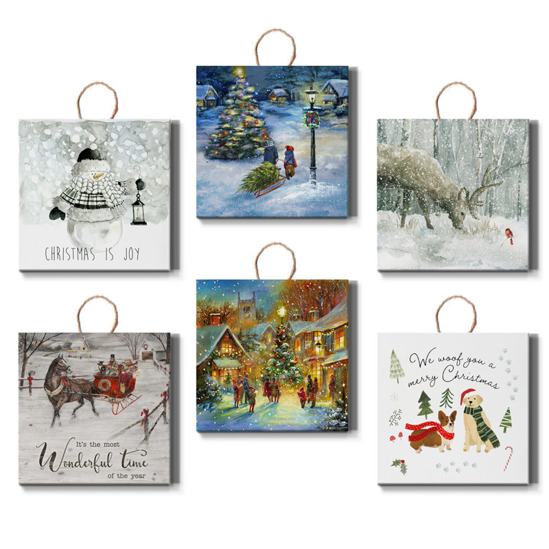 Ensemble de 6 ornements photo suspendus de Noël
