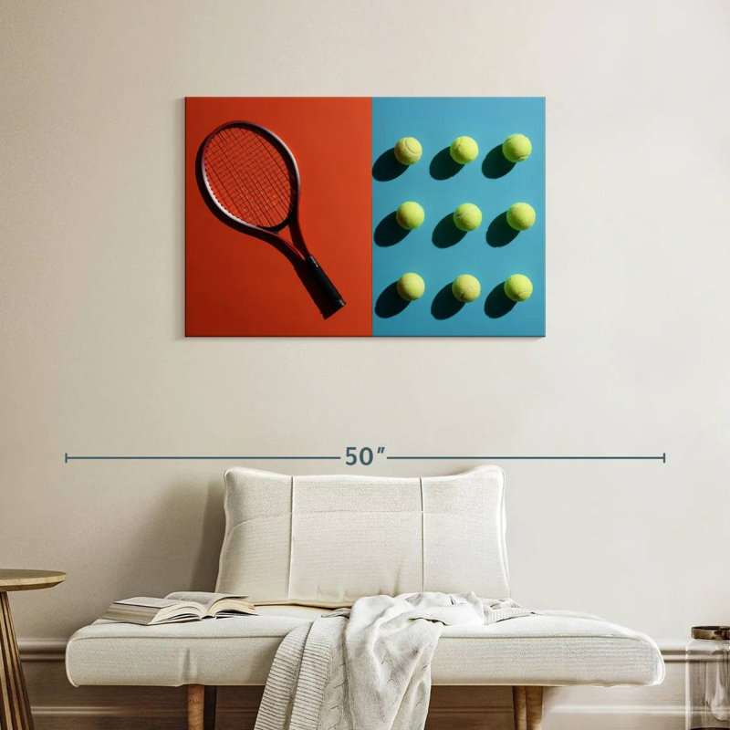 Raquette et balles de tennis Sireci, H 24 po x l 36 po