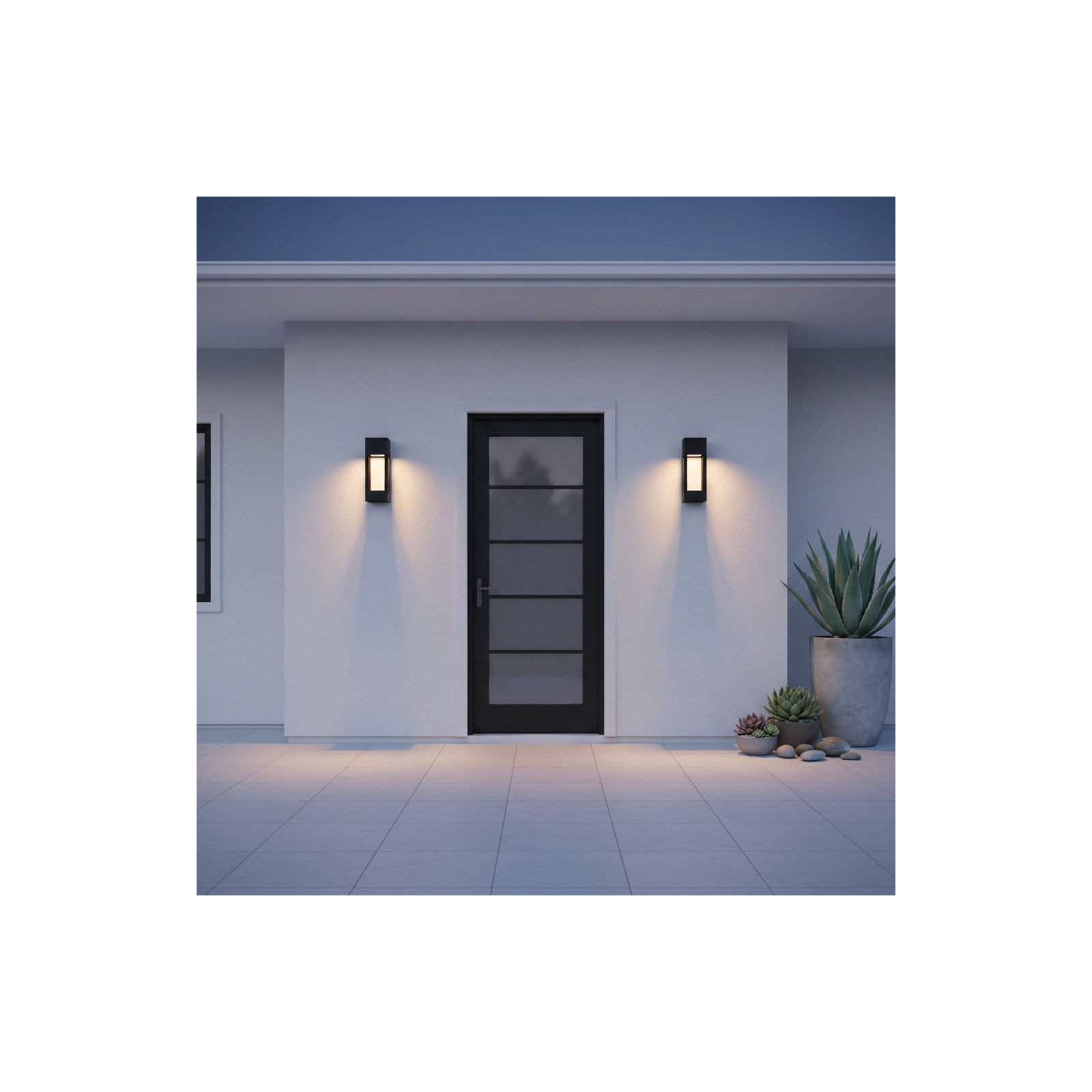 Blandburg Rectangle Outdoor LED Wall Light, Black, 20" H x 7" W x 7" D