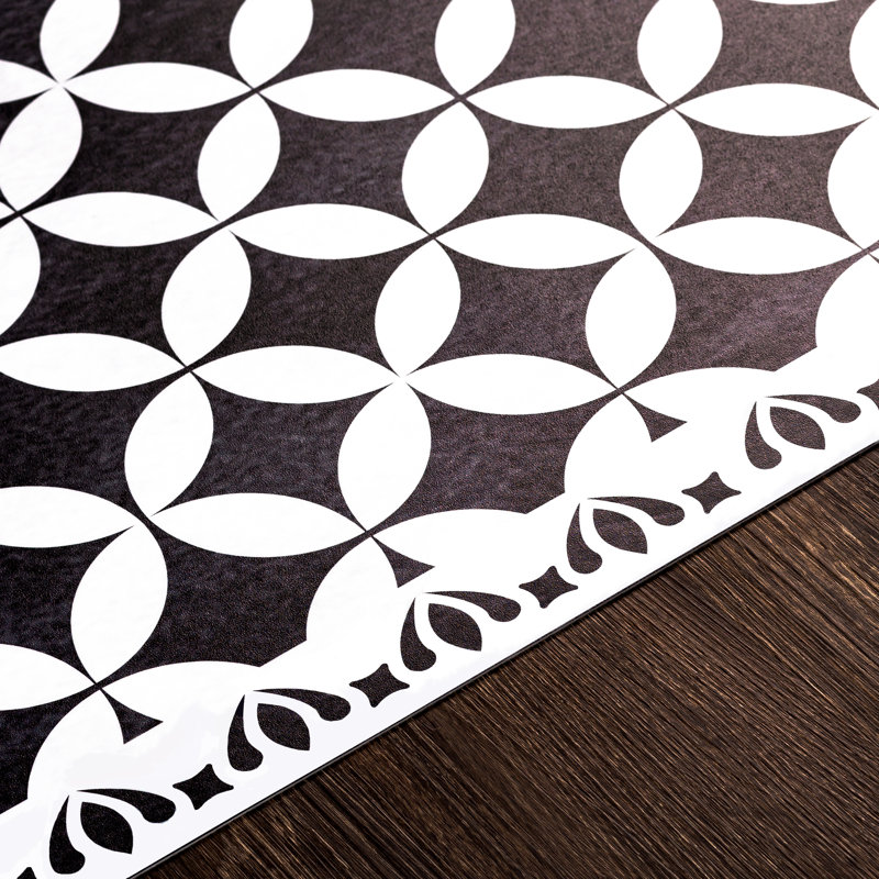 Tapis noir / blanc Bluejacket, Rectangle 2 pi x 3 pi 11 po