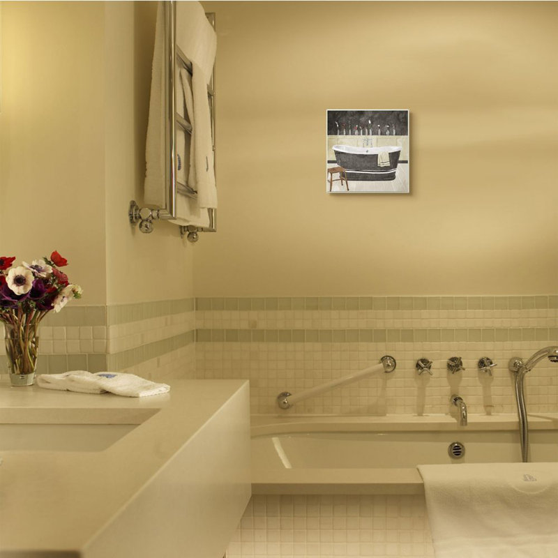 «Bath Tub Interior Design» par Milli Villa - reproduction d'art, H 12 po x l 12 po x P 0,5 po, Plaque en bois
