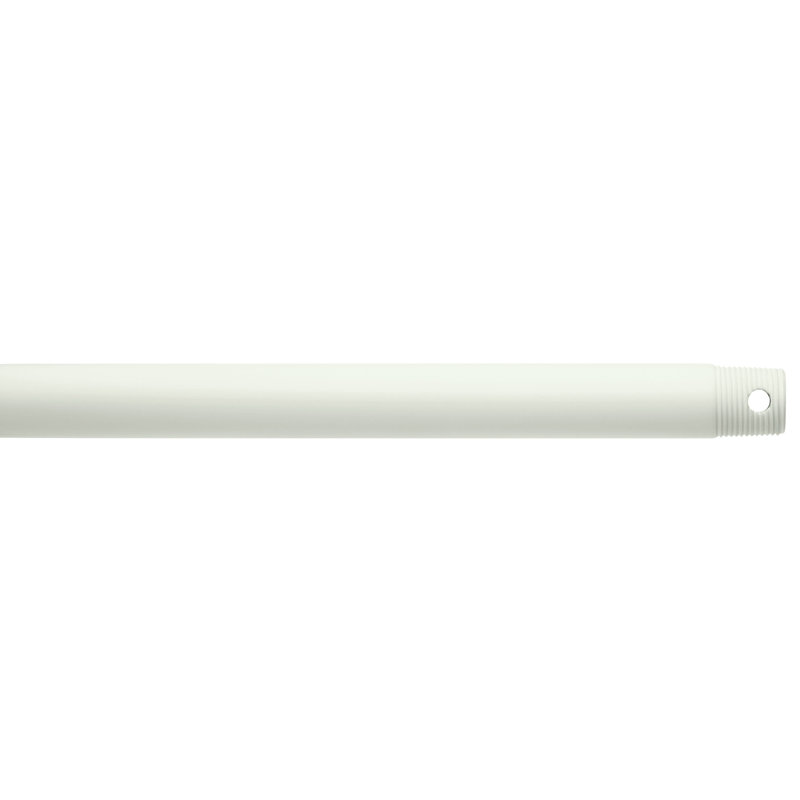 72 inch Single Threaded Ceiling Fan Downrod in Matte White, Matte White