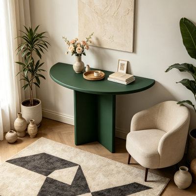 Console moderne semi-circulaire de couleur unie