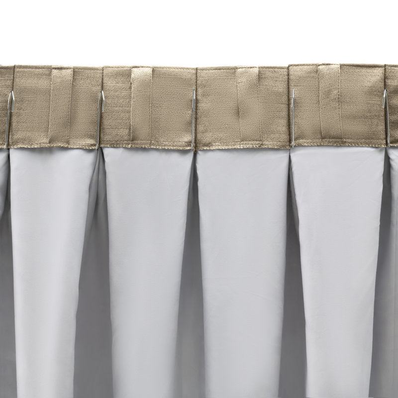 Bethany Premium Pinch Pleat  Double Wide Patio Panel with Back Tabs, Linen, 100" W x 96" L