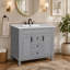 Meuble-lavabo moderne de 91 cm (36 po) avec lavabo et 2 portes à fermeture en douceur, solution de rangement élégante pour toute salle de bain-305889746-305889749