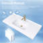 48 In. W X 22 In. D Solid Surface Rectangular Single Sink Vanity Top With Backsplash Bathroom Countertop In White
