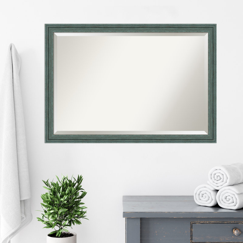 Miroir mural Whanger, 27,5 po x 39,5 po, Rectangle, Bleu