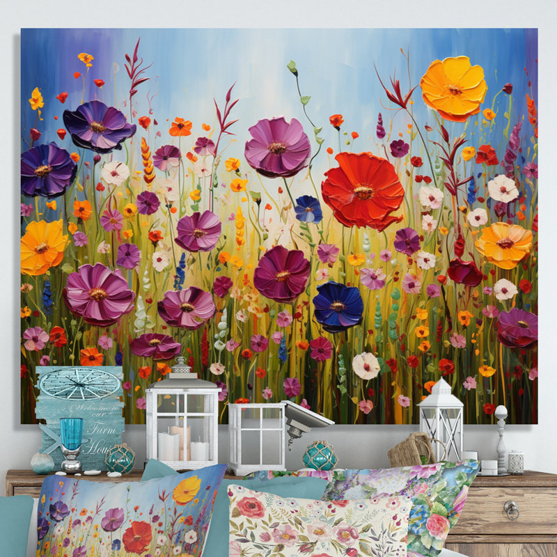 «Abstract Wildflowers», reproduction d'art sur toile, Toile tendue, H 30 po x l 40 po
