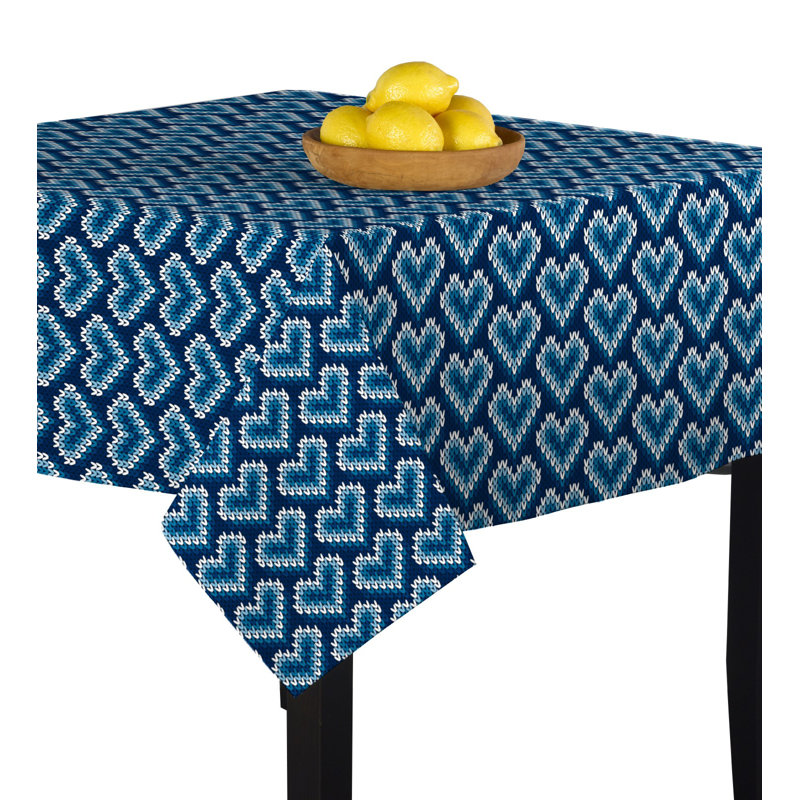 Tagahone Cross Stitch Hearts Tablecloth, 70" x 70"