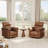 Power Swivel Rocking Recliner Chair with USB Ports, Double Handrail PU Leather Glider Recliner-2099210019