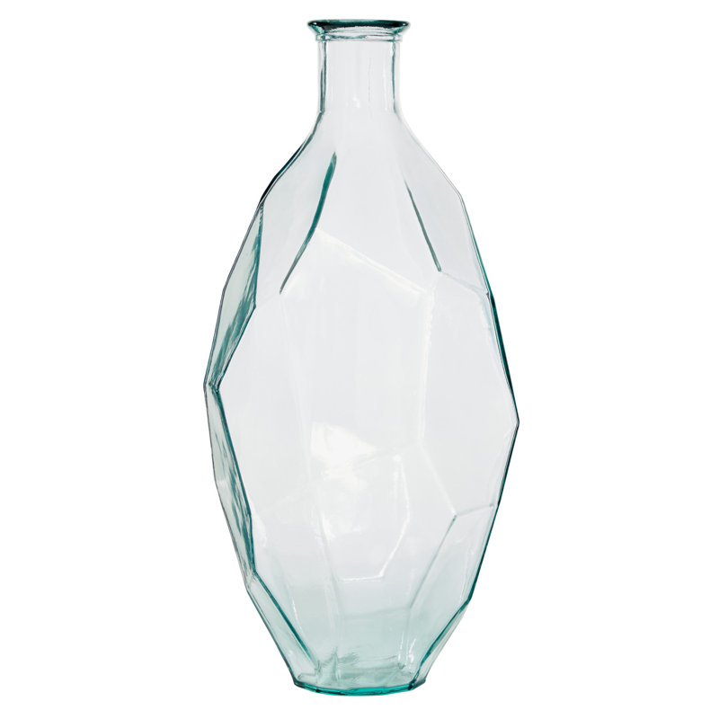 Hollomon Glass Flower Floor Vase, Clear, 23" H x 11" W x 11" D