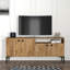Meuble télé moderne avec design mural, finition chêne, 54,7 x 23,1 x 13,4 pouces | Panneau de particules 100% mélaminé | Plusieurs tablettes pour le rangement et la présentation, élégantes et fonctionnelles pour le salon ou l'espace de divertissem
