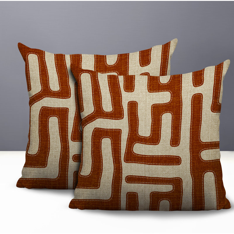 Coussin intérieur / extérieur Tiwa, 20 x 20, Orange brûlé