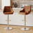 Aryelle Bar Stools Set of 2, Adjustable Counter Height Stools with Back and Arm, Modern Swivel Bar Chairs with Footrest, Upholstered PU Leather Kitchen Island Stools, Brown-864890690-864890693